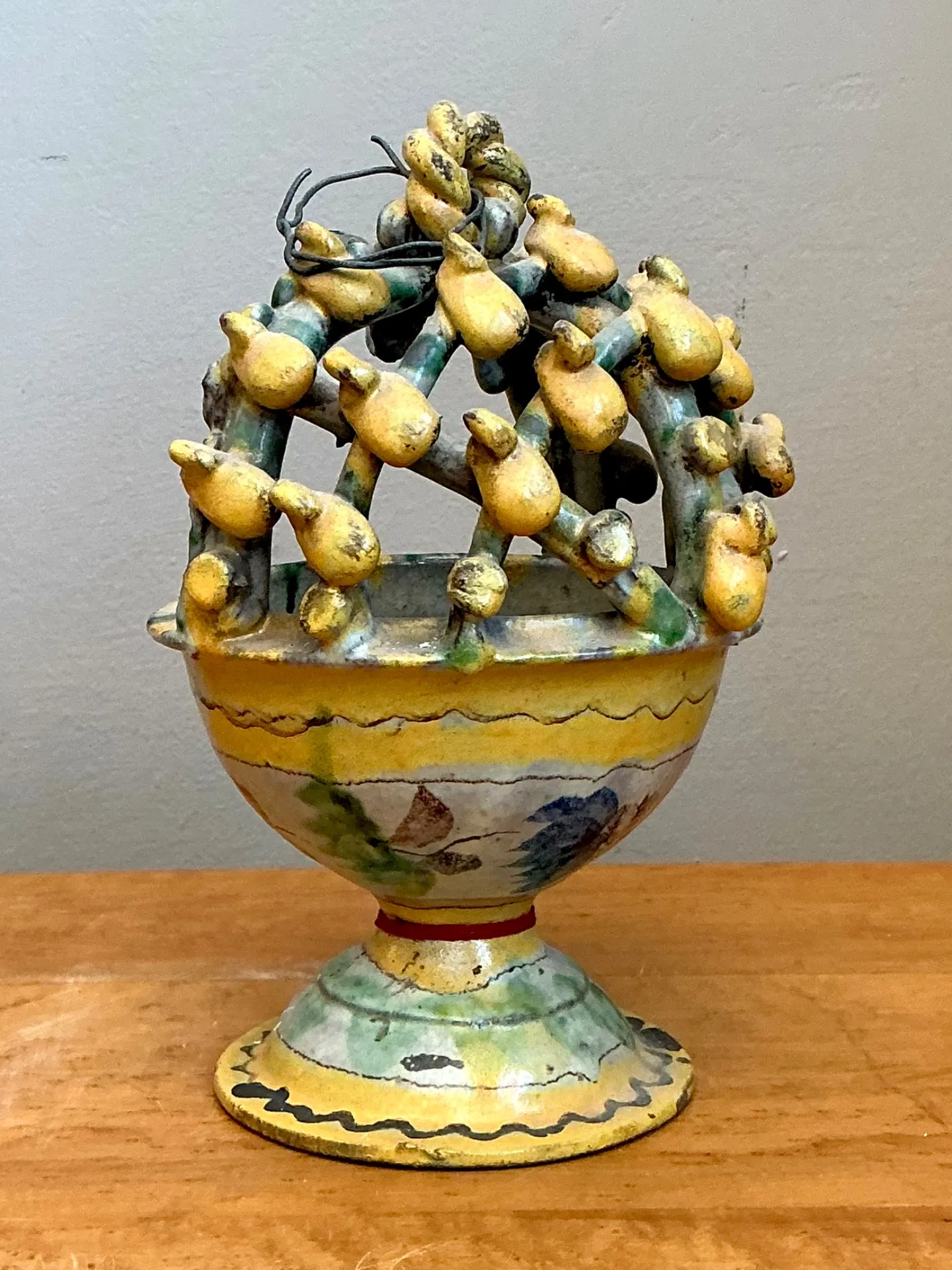 Vintage Polychromed Ceramic Incensario — additional photo 1