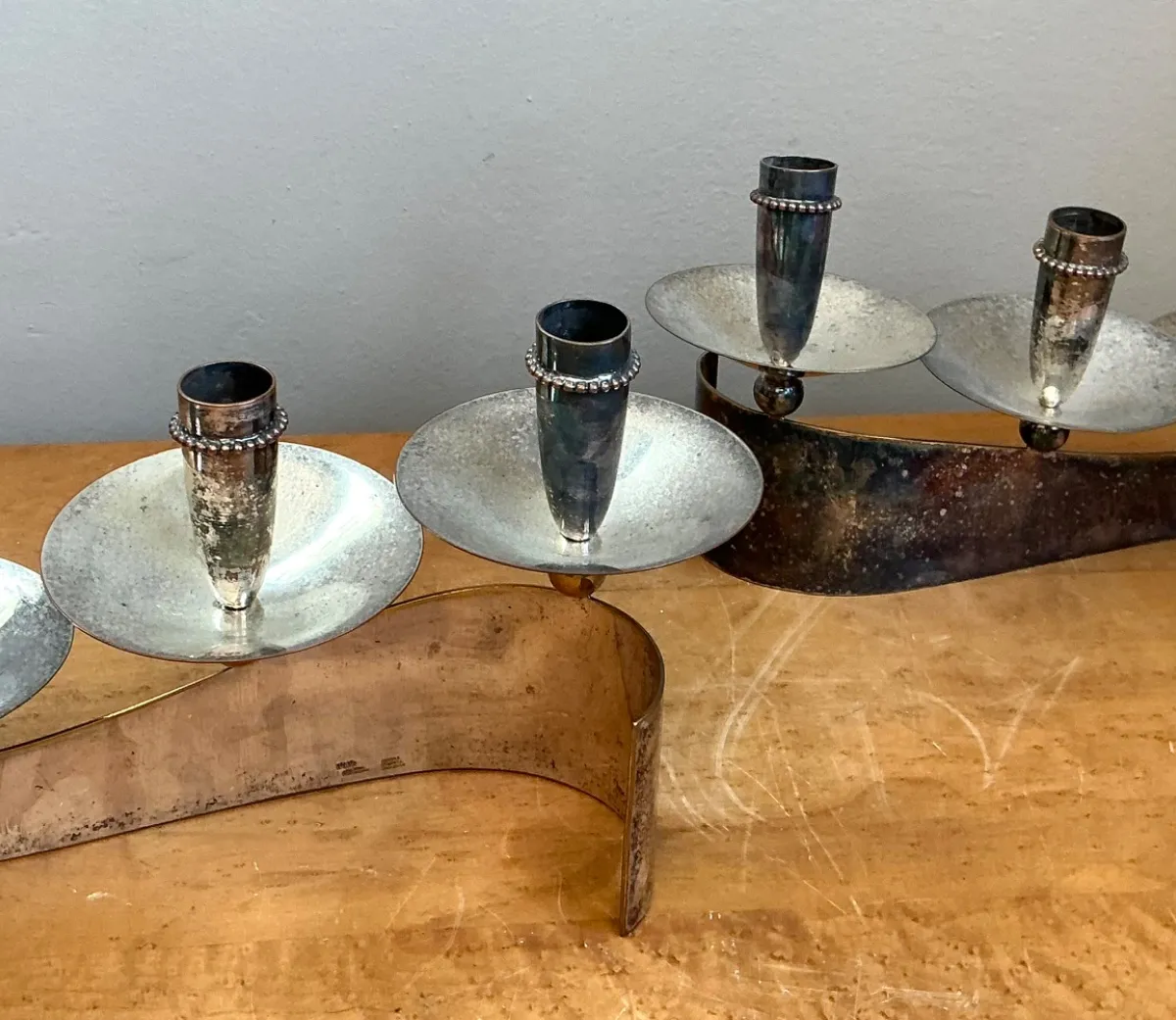 Vintage Carole Stupell For Royal Hickman Silverplate Candlesticks - A Pair