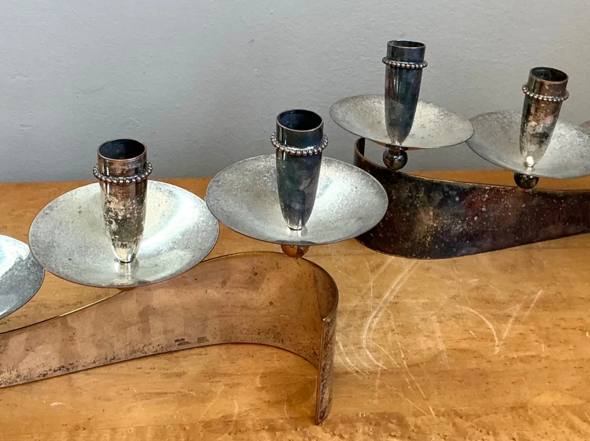 Vintage Carole Stupell For Royal Hickman Silverplate Candlesticks - A Pair — additional photo 4