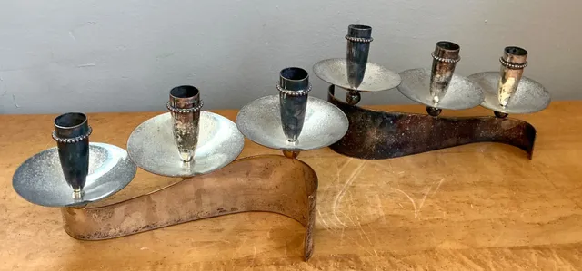 Vintage Carole Stupell For Royal Hickman Silverplate Candlesticks - A Pair — additional photo 4