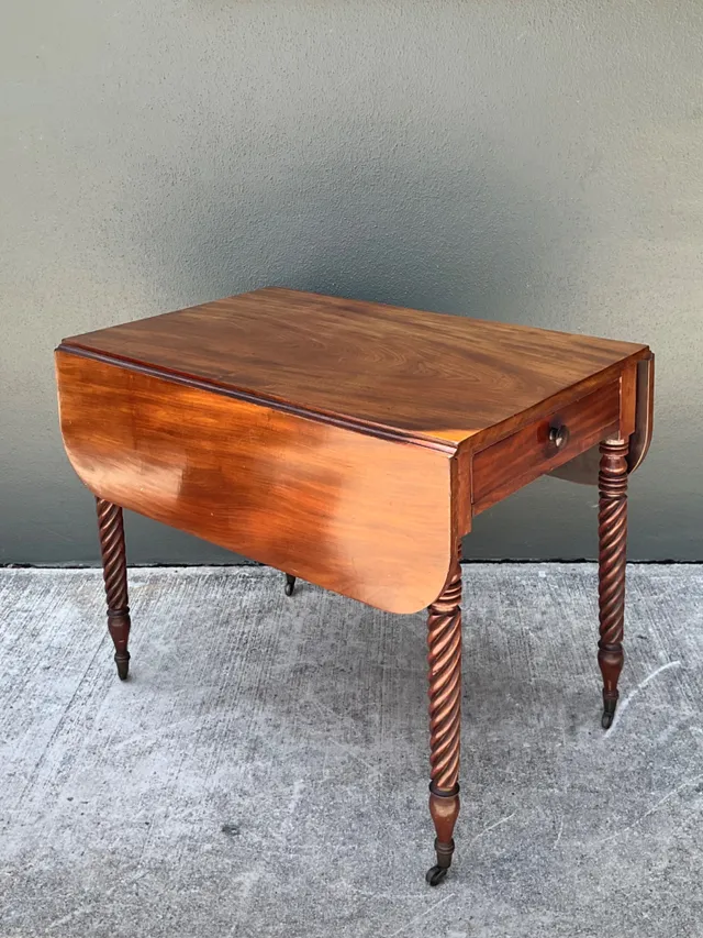 Vintage Mahogany Drop Leaf Table - Mahogany, 35.75W x 28.5H — additional photo 8