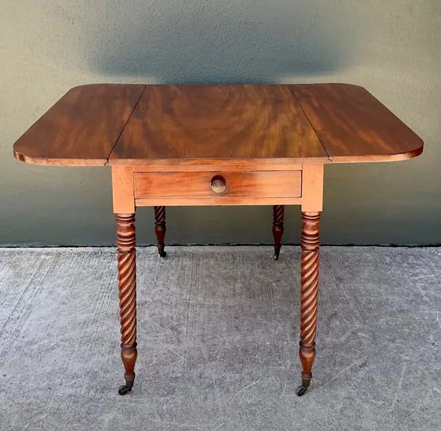 Vintage Mahogany Drop Leaf Table - Mahogany, 35.75W x 28.5H — additional photo 4
