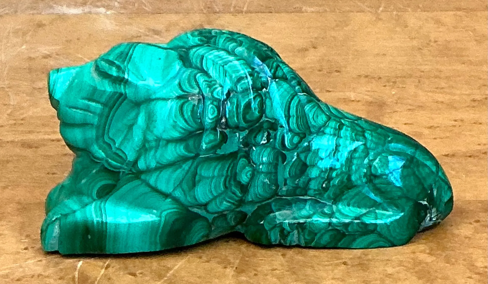Vintage Malachite Carved Lion Sculpture — additional photo 5