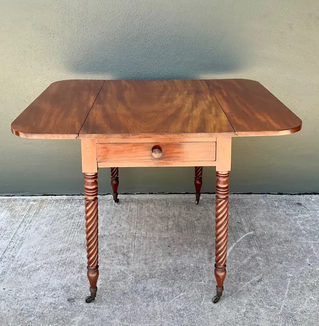 Vintage Mahogany Drop Leaf Table - Mahogany, 35.75W x 28.5H — additional photo 3