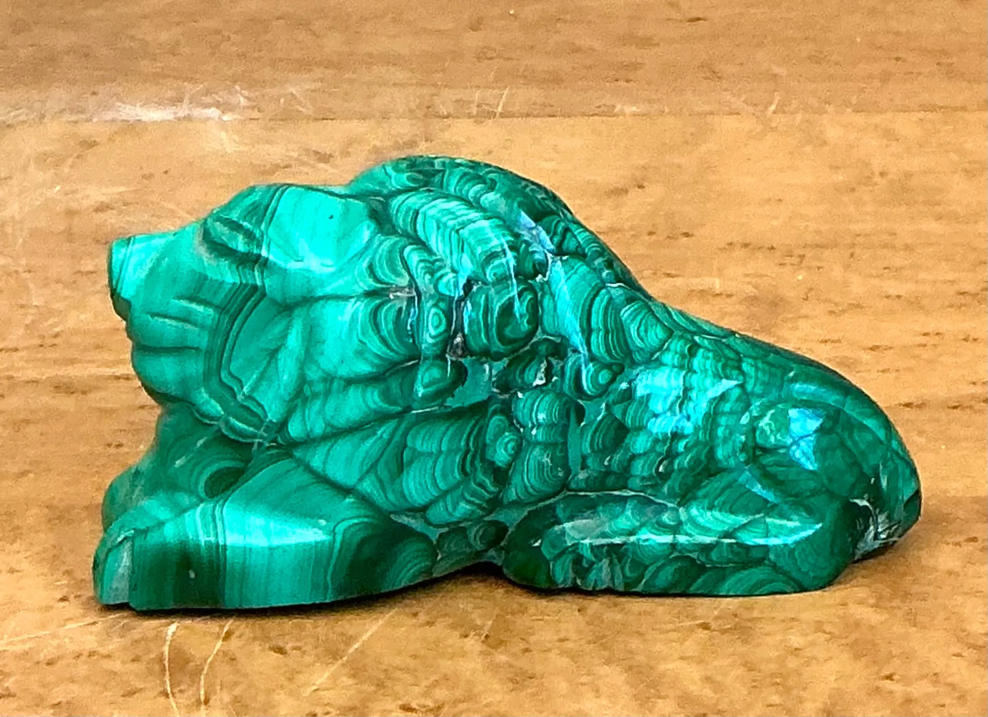 Vintage Malachite Carved Lion Sculpture — additional photo 7