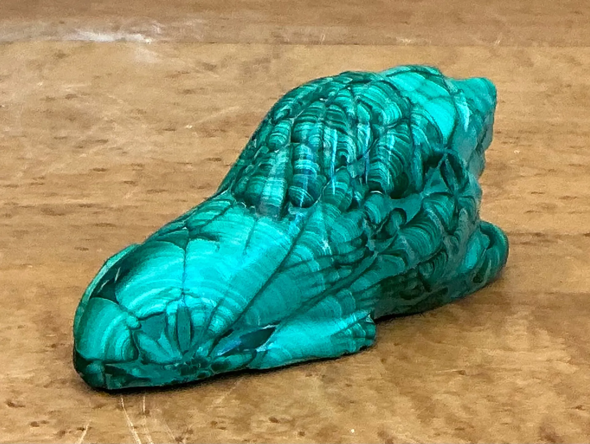 Vintage Malachite Carved Lion Sculpture — additional photo 8