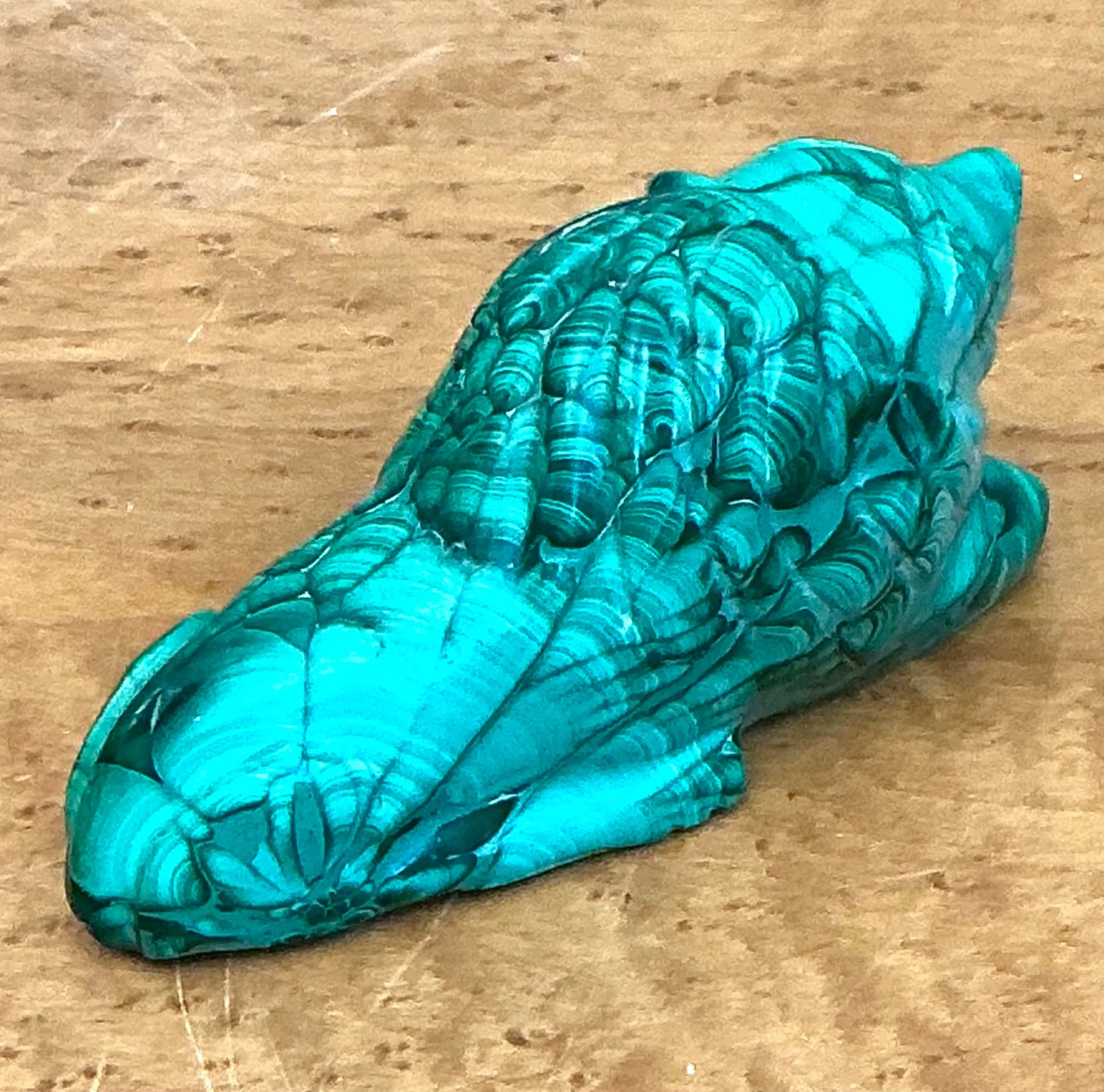 Vintage Malachite Carved Lion Sculpture — additional photo 4