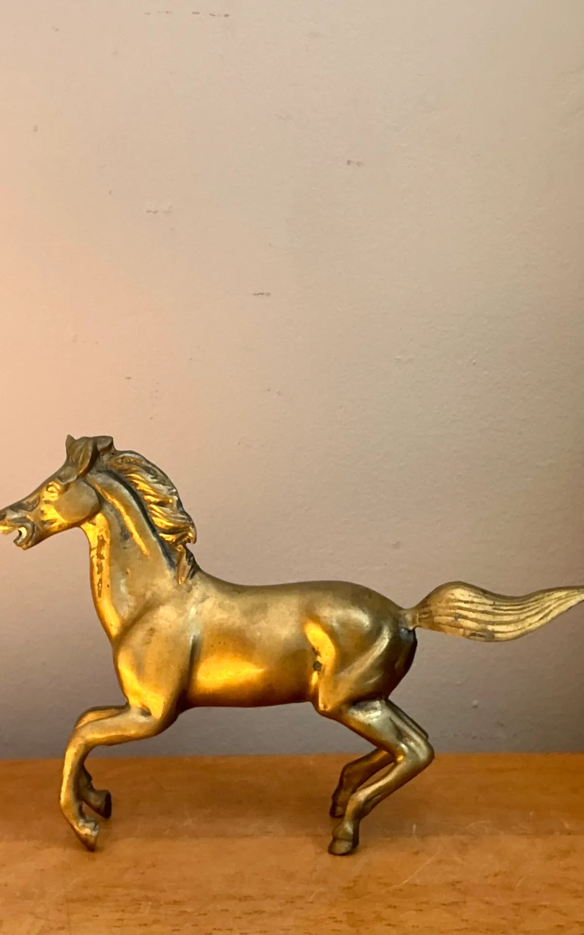 Vintage Brass Running Horse — additional photo 1
