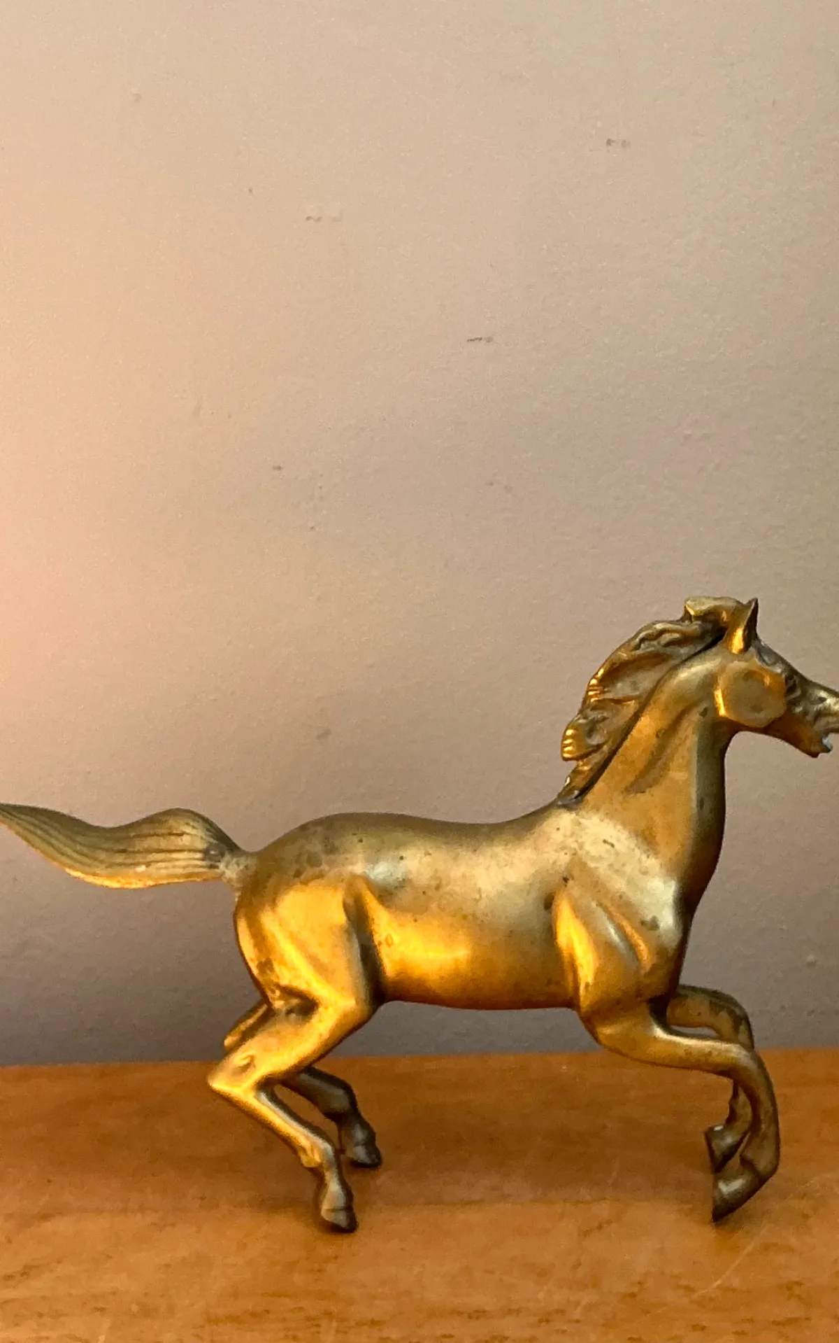 Vintage Brass Running Horse — additional photo 2
