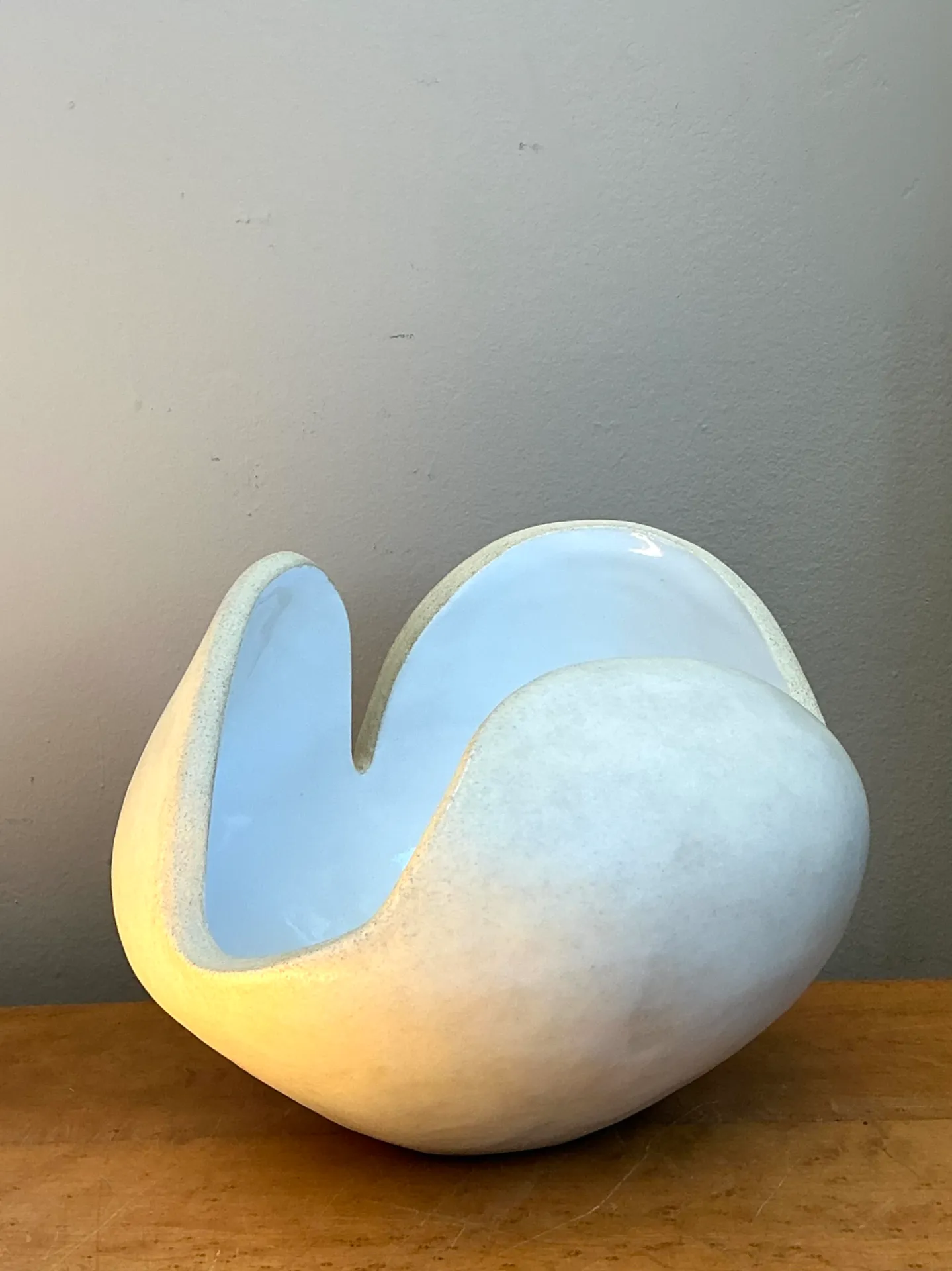 Vintage White Ceramic Sculptural Bowl — additional photo 4