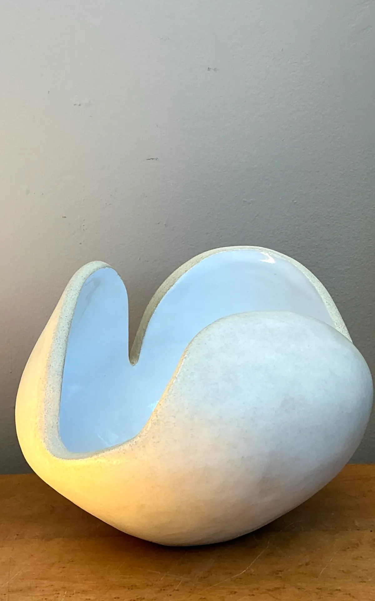 Vintage White Ceramic Sculptural Bowl — additional photo 4