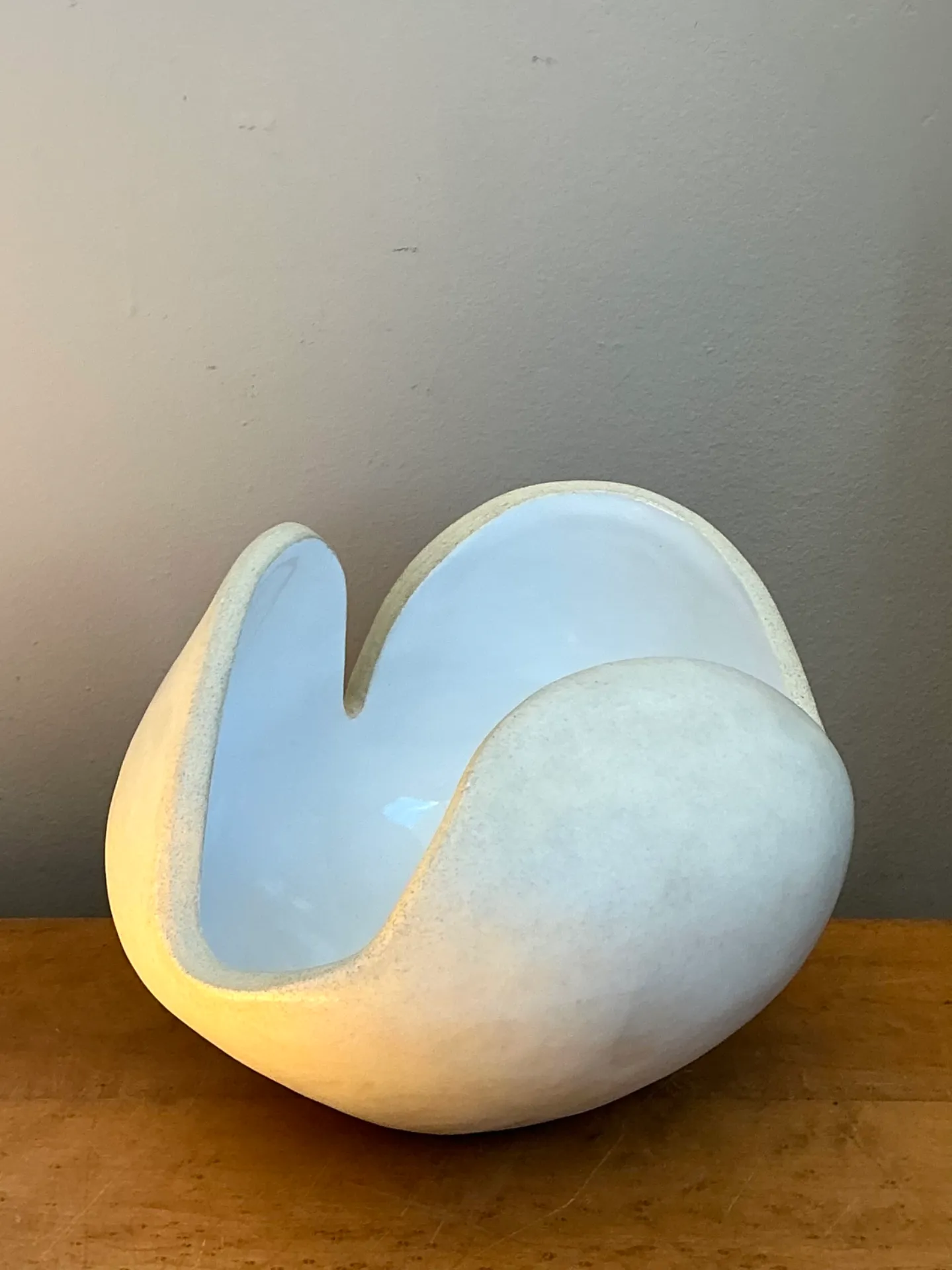 Vintage White Ceramic Sculptural Bowl — additional photo 7