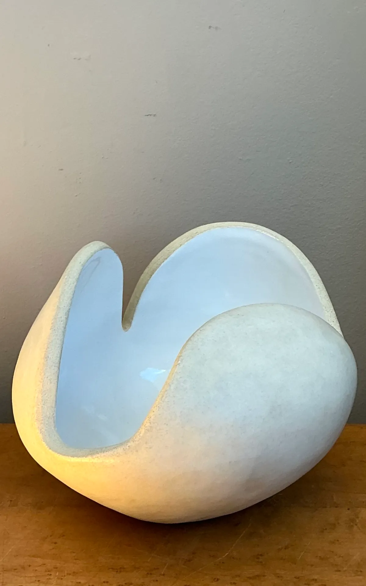 Vintage White Ceramic Sculptural Bowl — additional photo 7