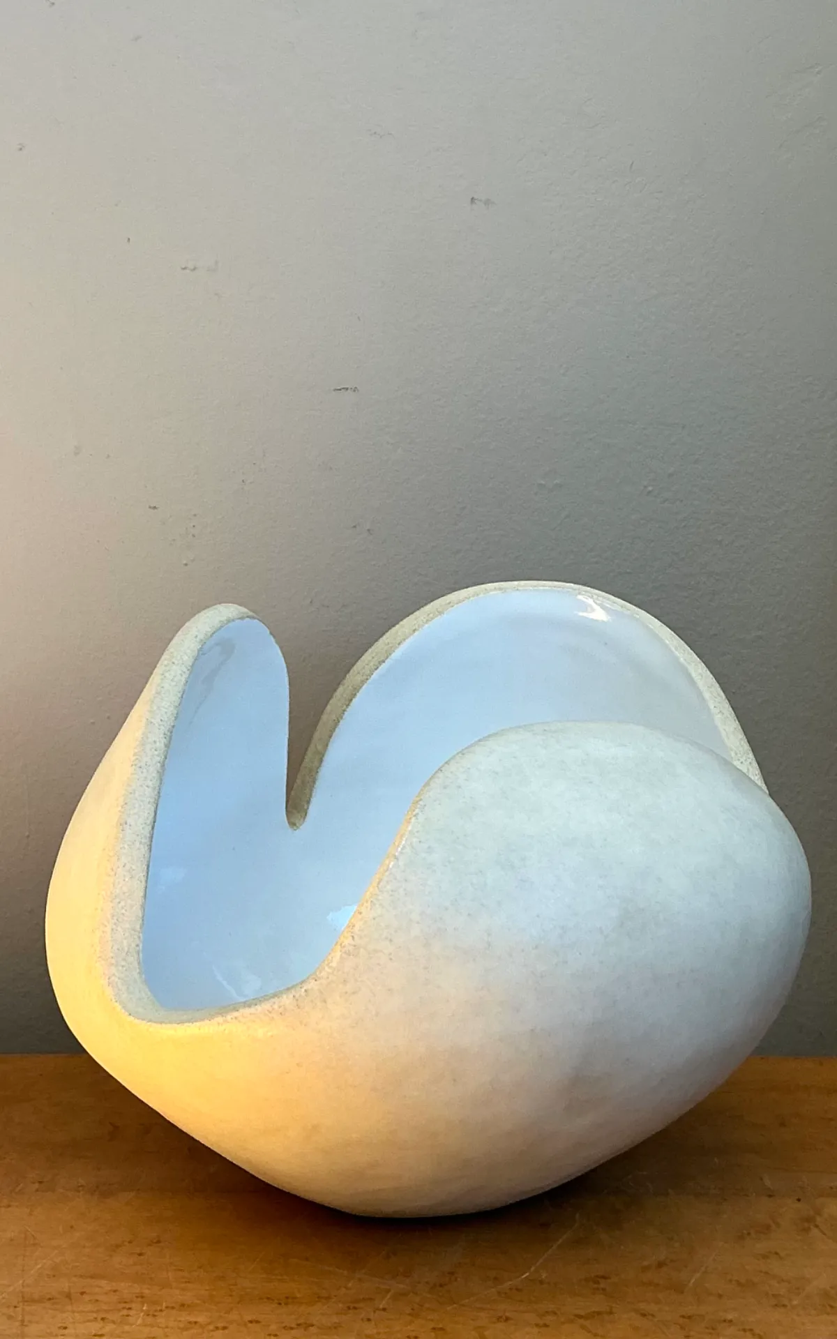 Vintage White Ceramic Sculptural Bowl — additional photo 6