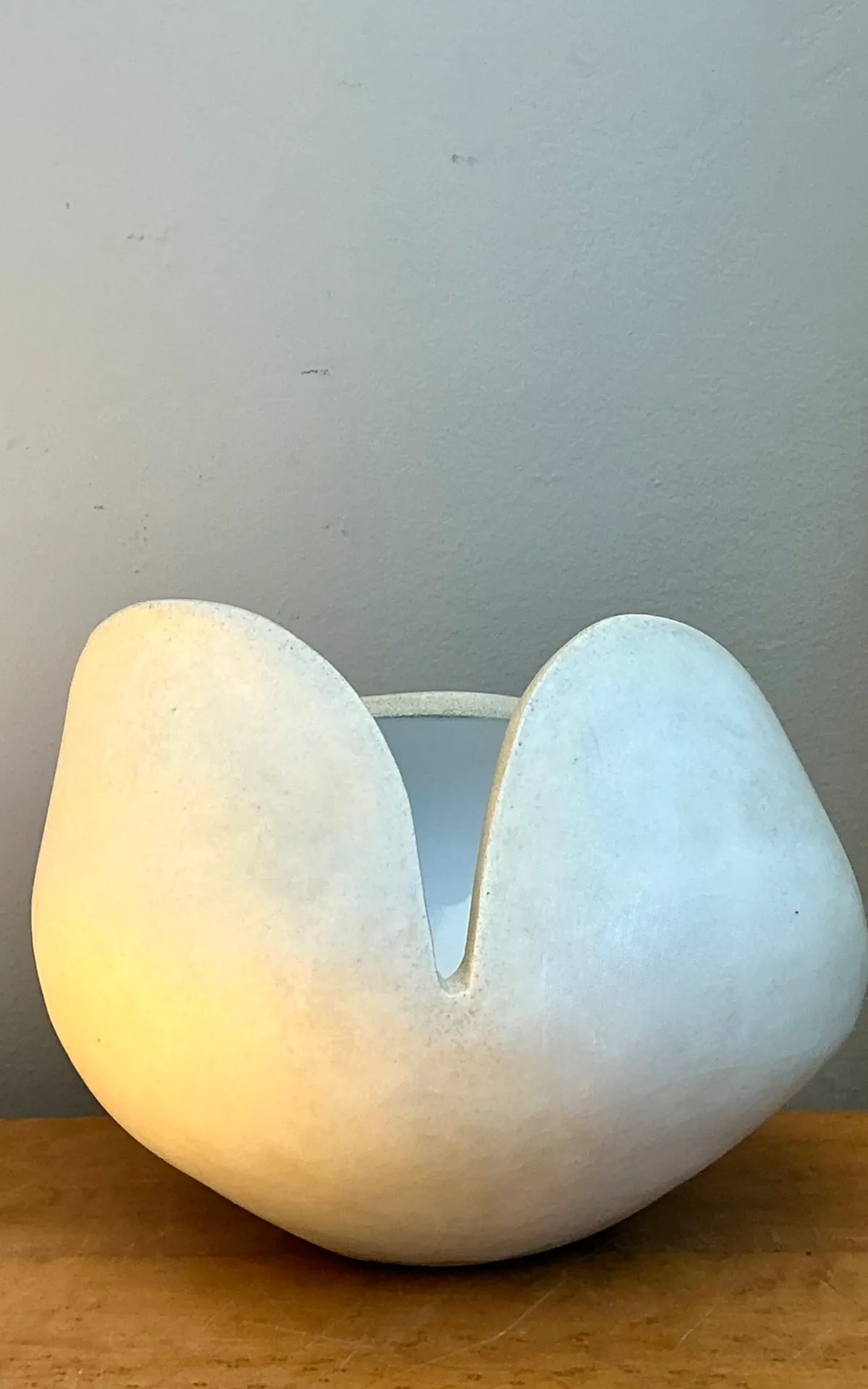 Vintage White Ceramic Sculptural Bowl — additional photo 3