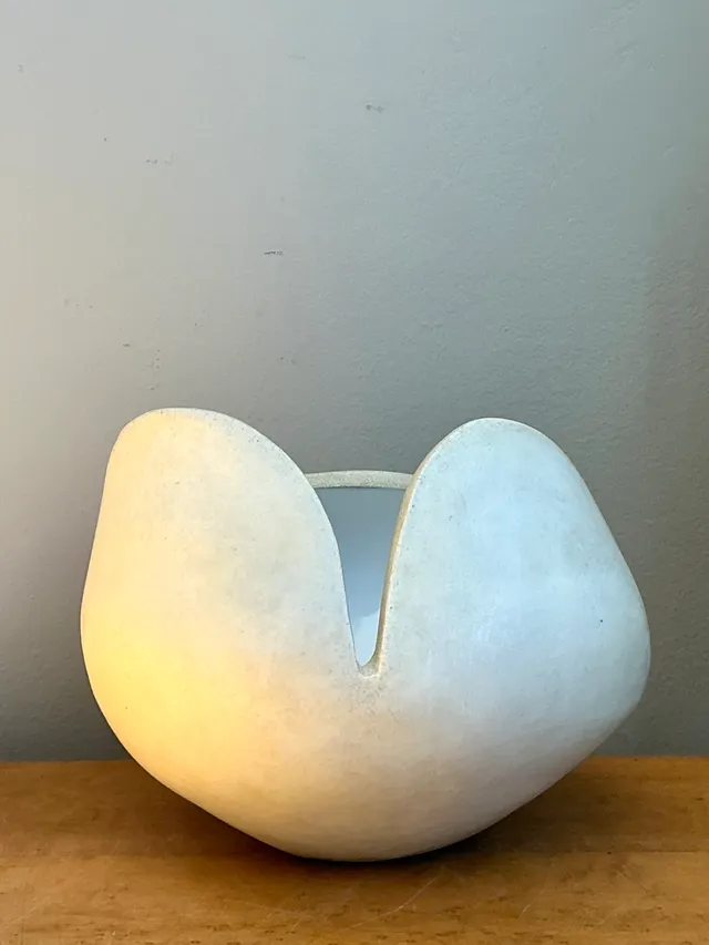 Vintage White Ceramic Sculptural Bowl — additional photo 3