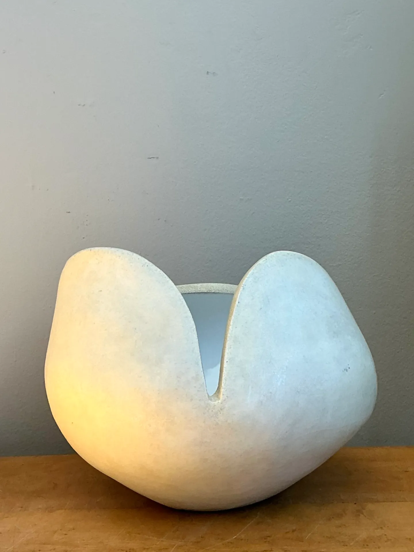 Vintage White Ceramic Sculptural Bowl — additional photo 1