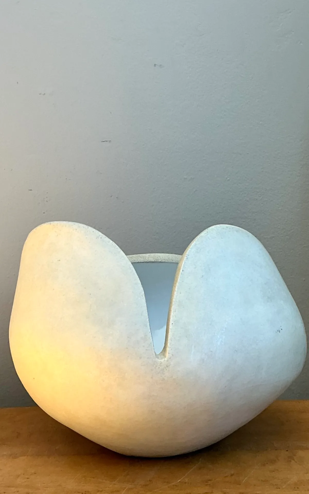 Vintage White Ceramic Sculptural Bowl — additional photo 1