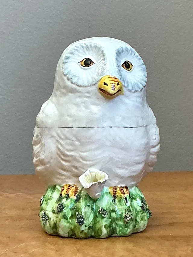 Vintage Italian Owl Ceramic Lidded Trinket Box — additional photo 8