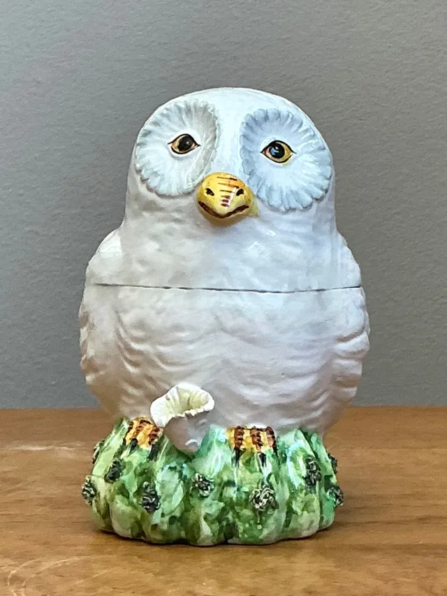 Vintage Italian Owl Ceramic Lidded Trinket Box — additional photo 4