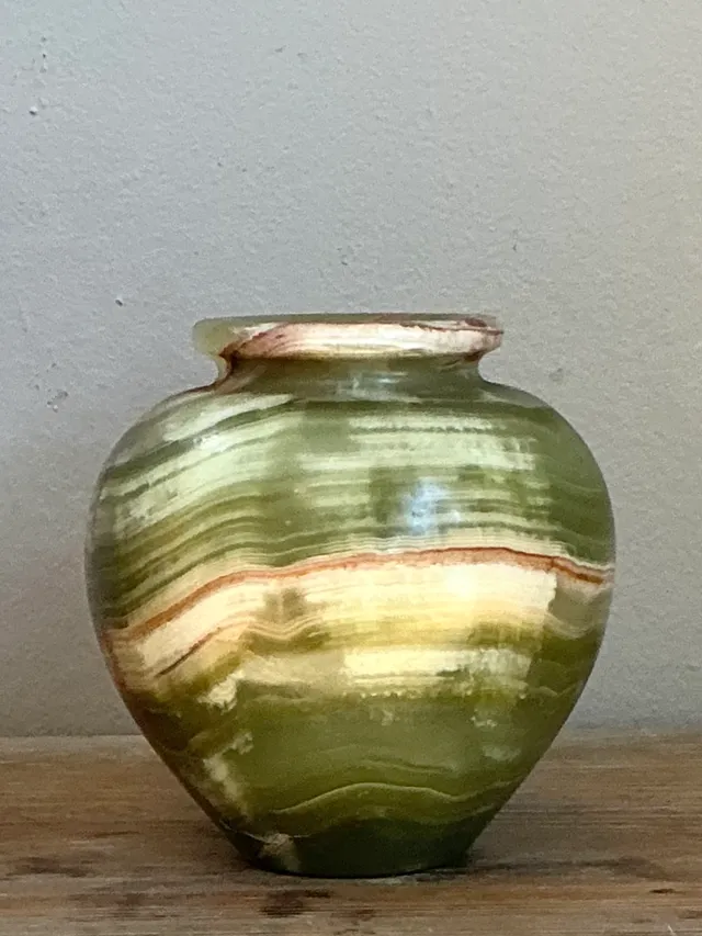 Vintage Green and Brown Onyx Vessel — additional photo 7