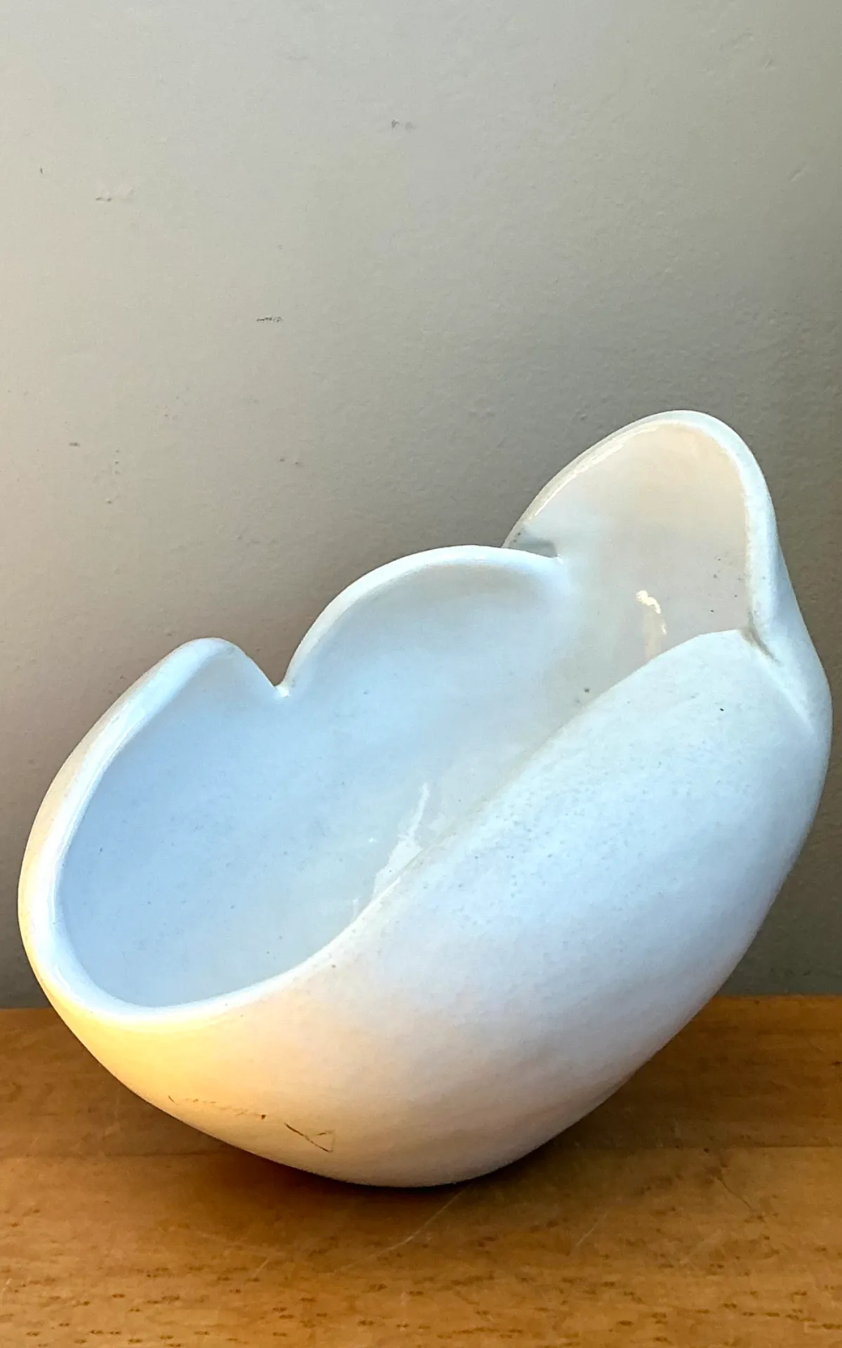 Vintage White Ceramic Sculptural Bowl — additional photo 4