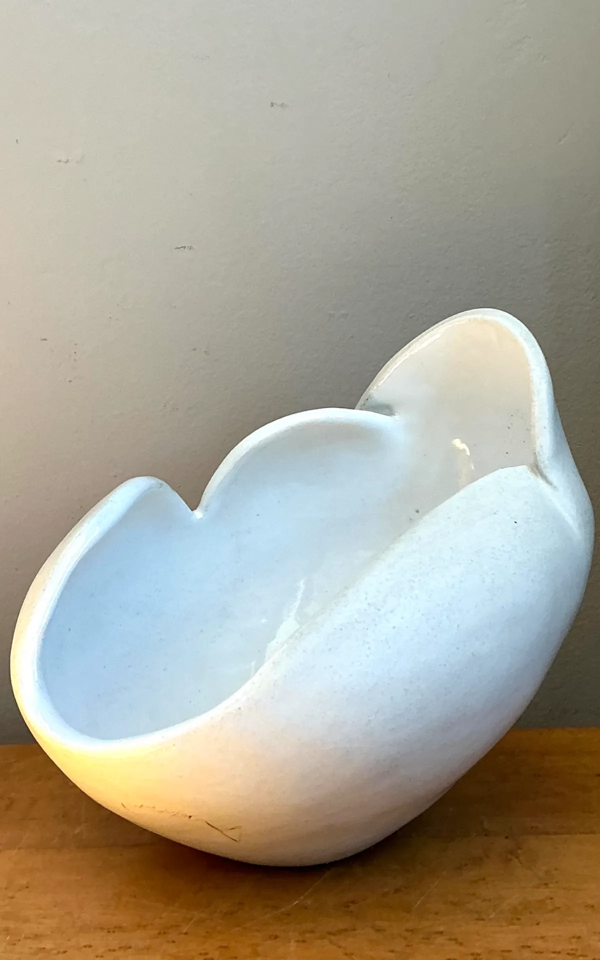 Vintage White Ceramic Sculptural Bowl — additional photo 5
