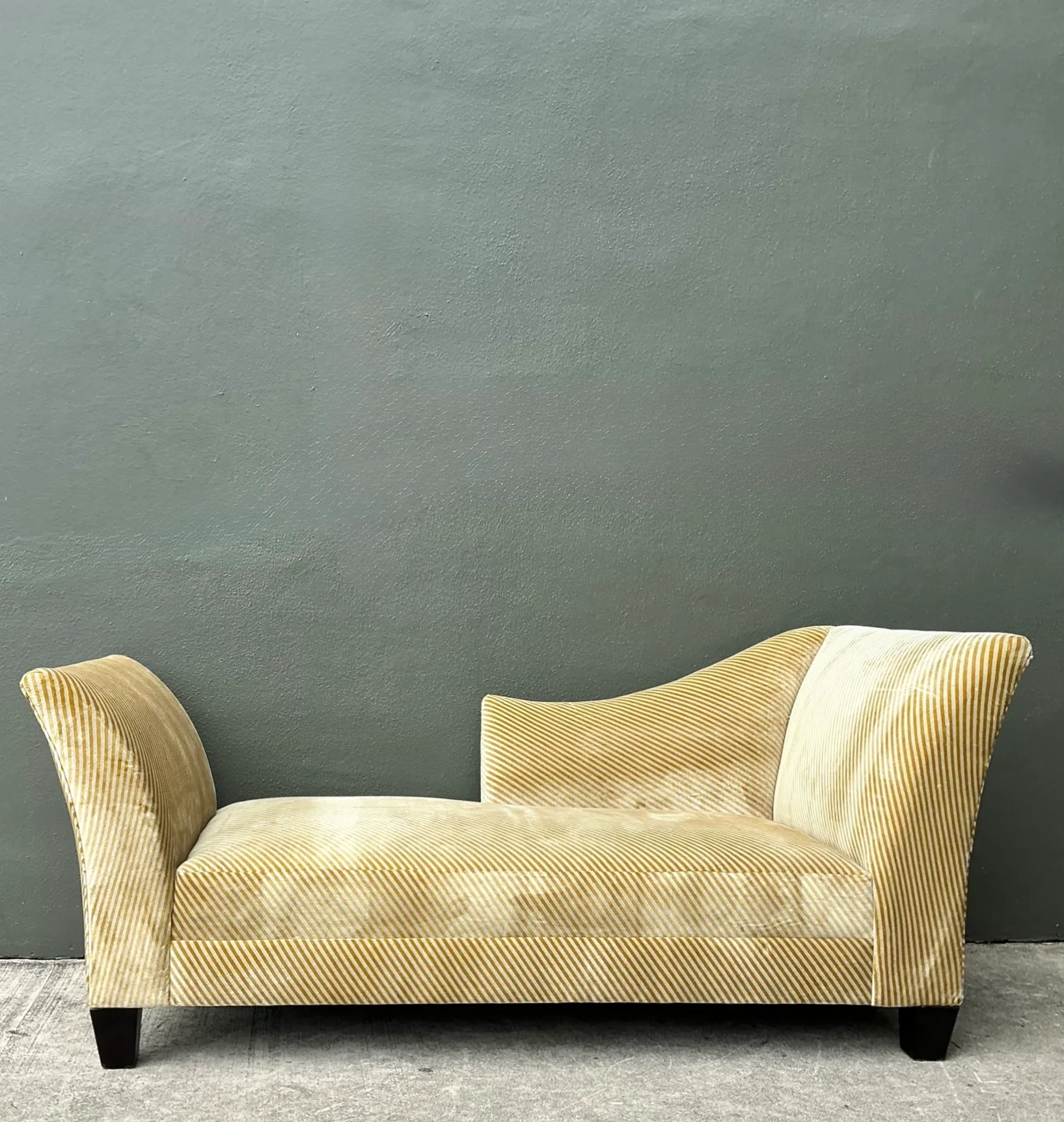 Vintage Striped Kelly Wearstler Velvet Chaise Lounge — additional photo 2