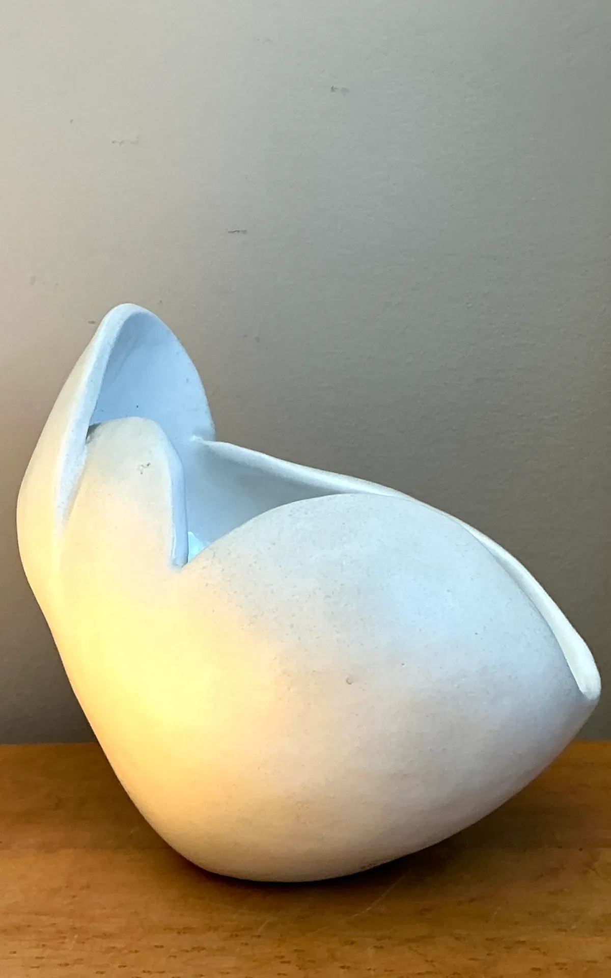 Vintage White Ceramic Sculptural Bowl — additional photo 1