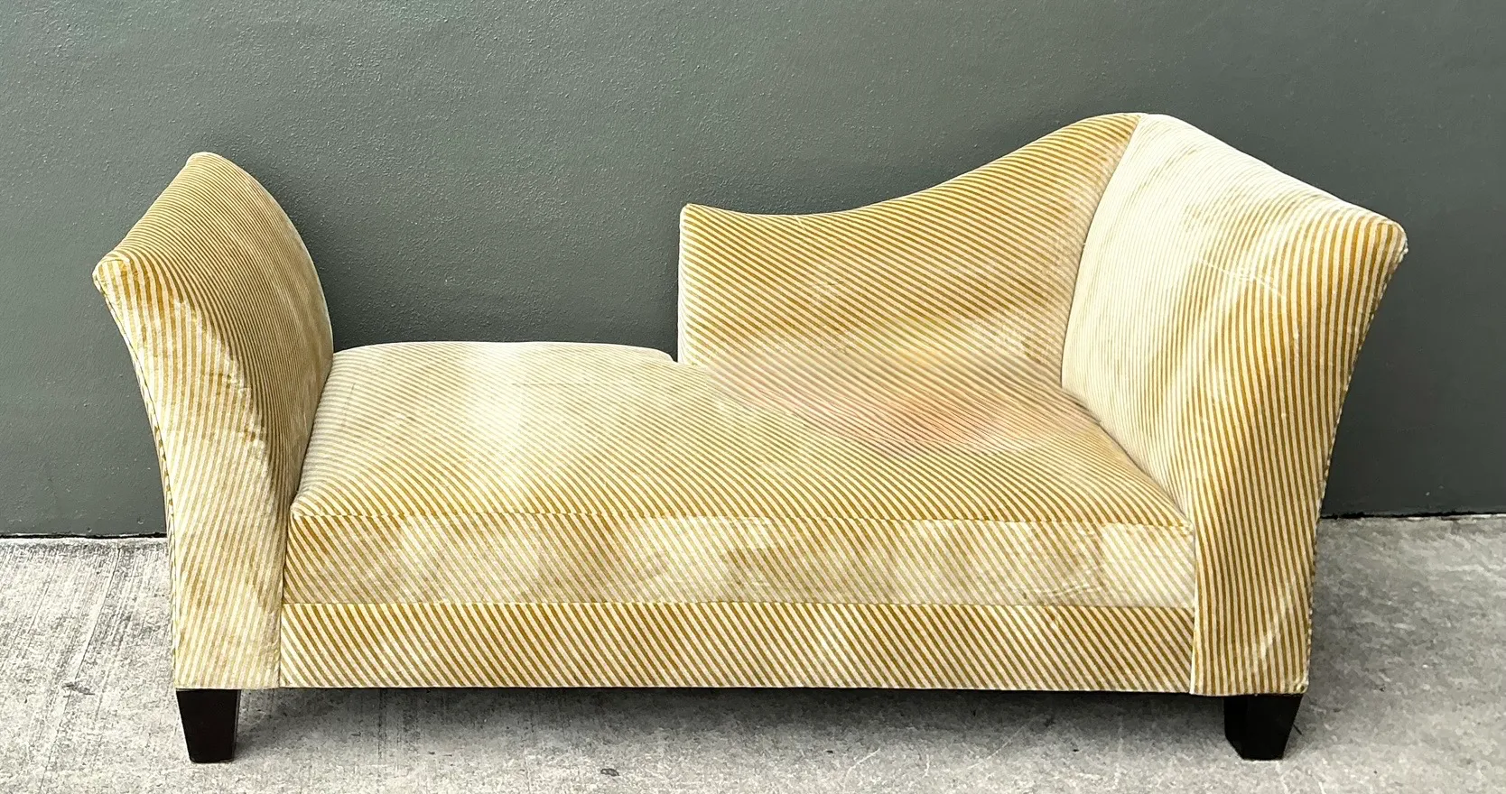 Vintage Striped Kelly Wearstler Velvet Chaise Lounge — additional photo 4
