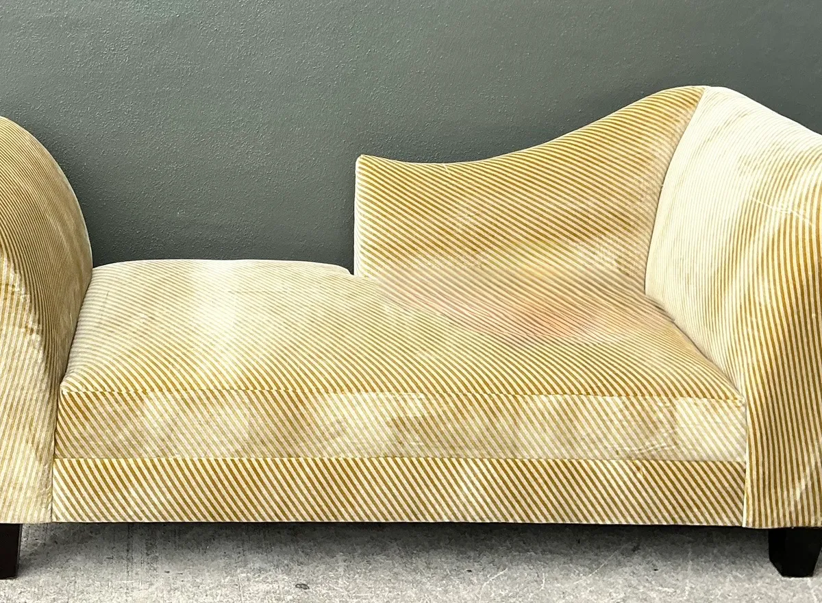 Vintage Striped Kelly Wearstler Velvet Chaise Lounge — additional photo 4