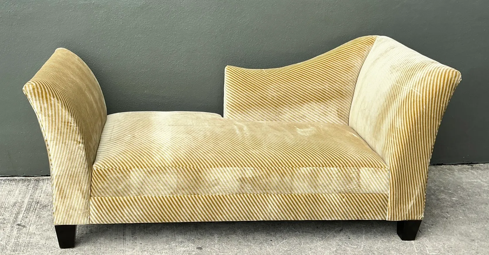 Vintage Striped Kelly Wearstler Velvet Chaise Lounge — additional photo 6