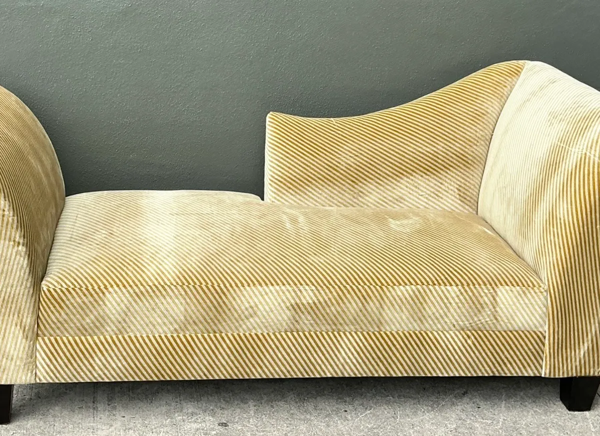 Vintage Striped Kelly Wearstler Velvet Chaise Lounge — additional photo 6