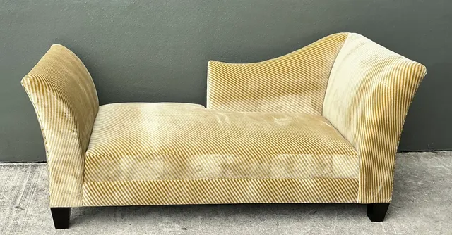 Vintage Striped Kelly Wearstler Velvet Chaise Lounge — additional photo 6