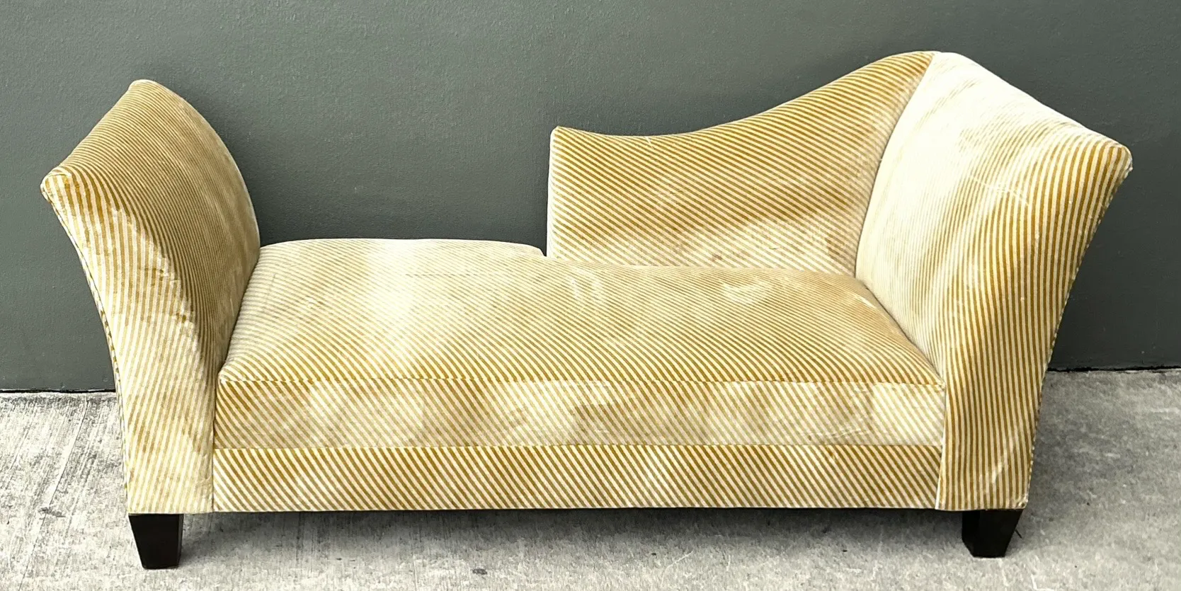 Vintage Striped Kelly Wearstler Velvet Chaise Lounge — additional photo 7
