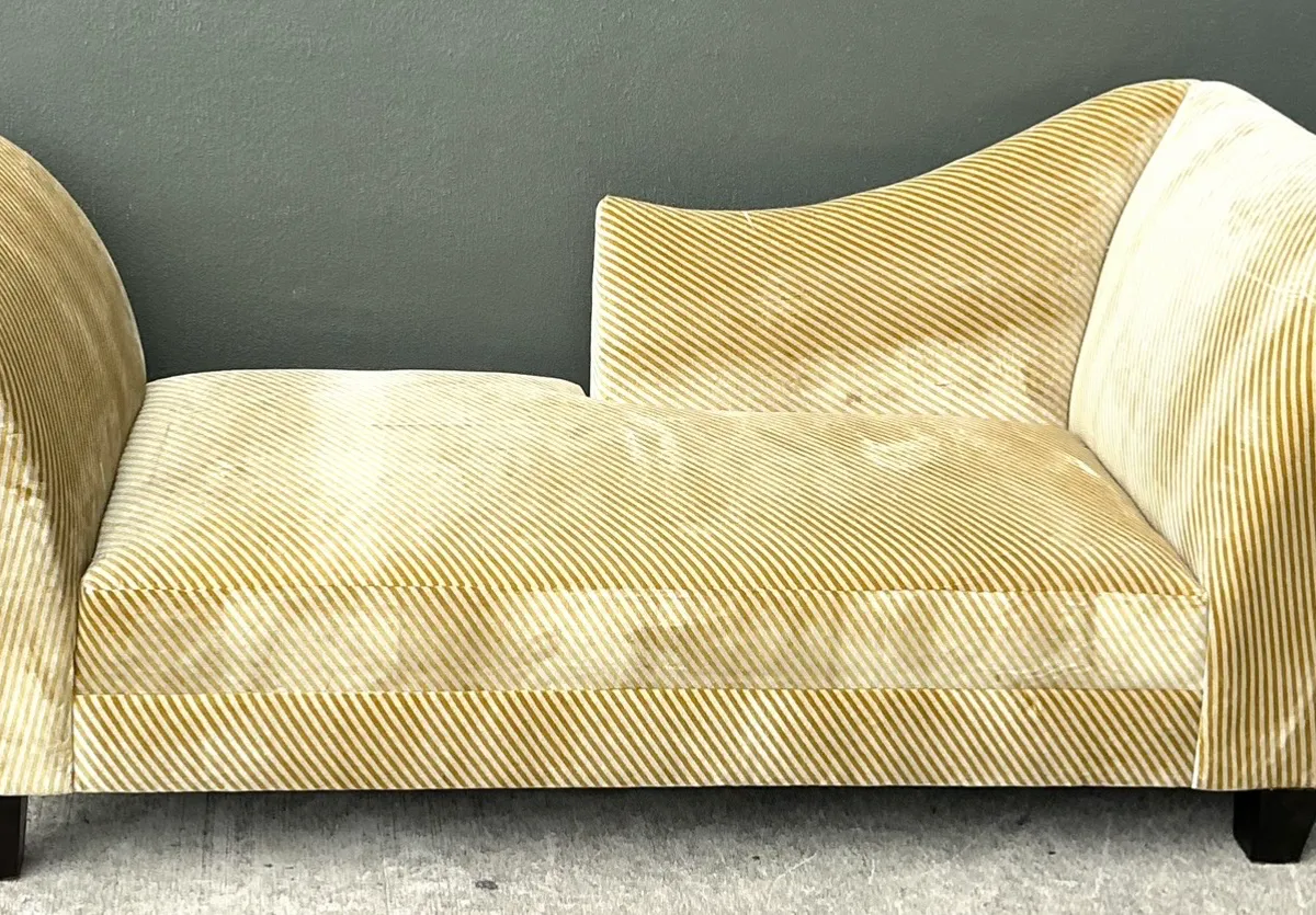 Vintage Striped Kelly Wearstler Velvet Chaise Lounge — additional photo 7