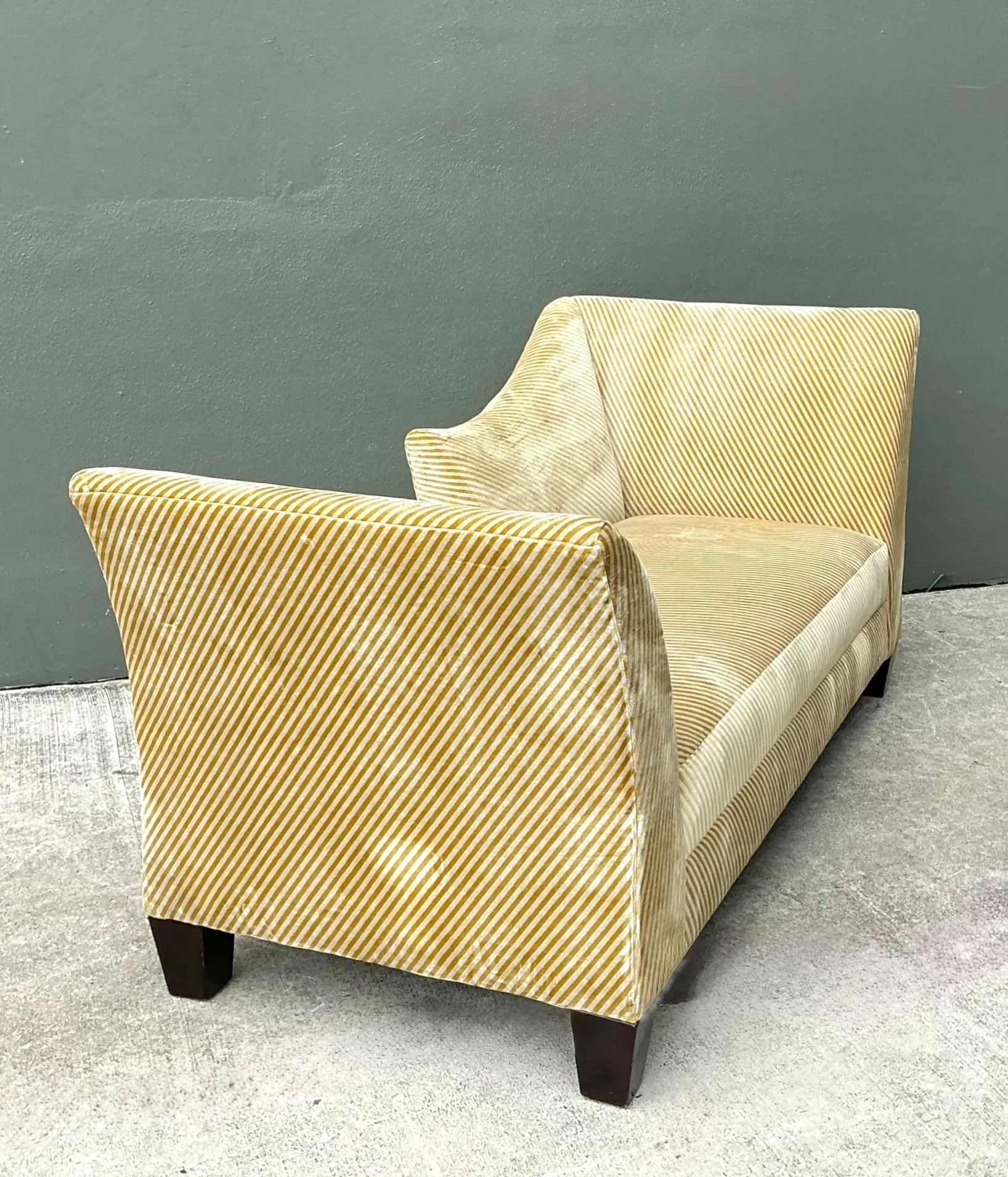 Vintage Striped Kelly Wearstler Velvet Chaise Lounge — additional photo 1