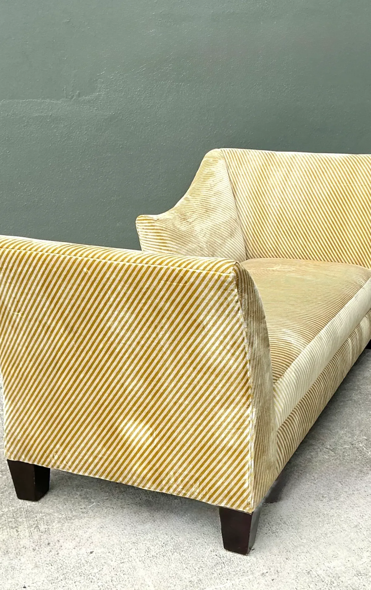 Vintage Striped Kelly Wearstler Velvet Chaise Lounge