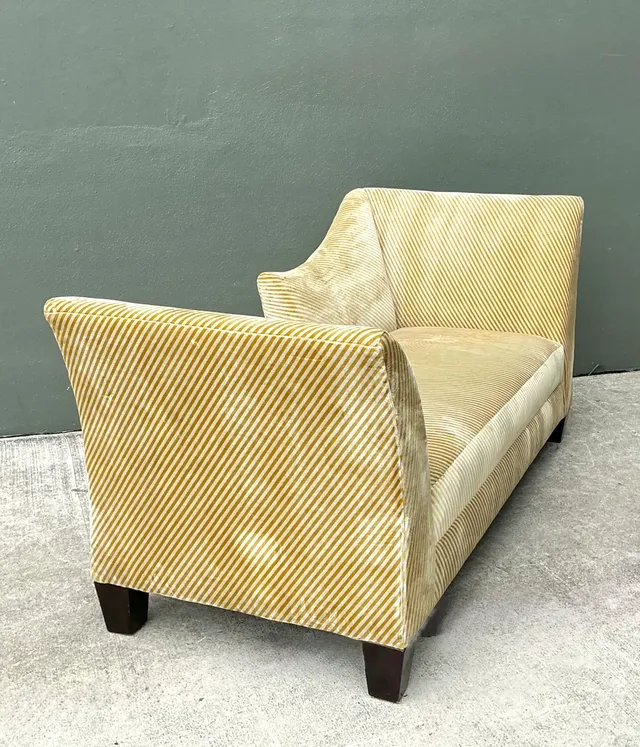 Vintage Striped Kelly Wearstler Velvet Chaise Lounge — additional photo 1