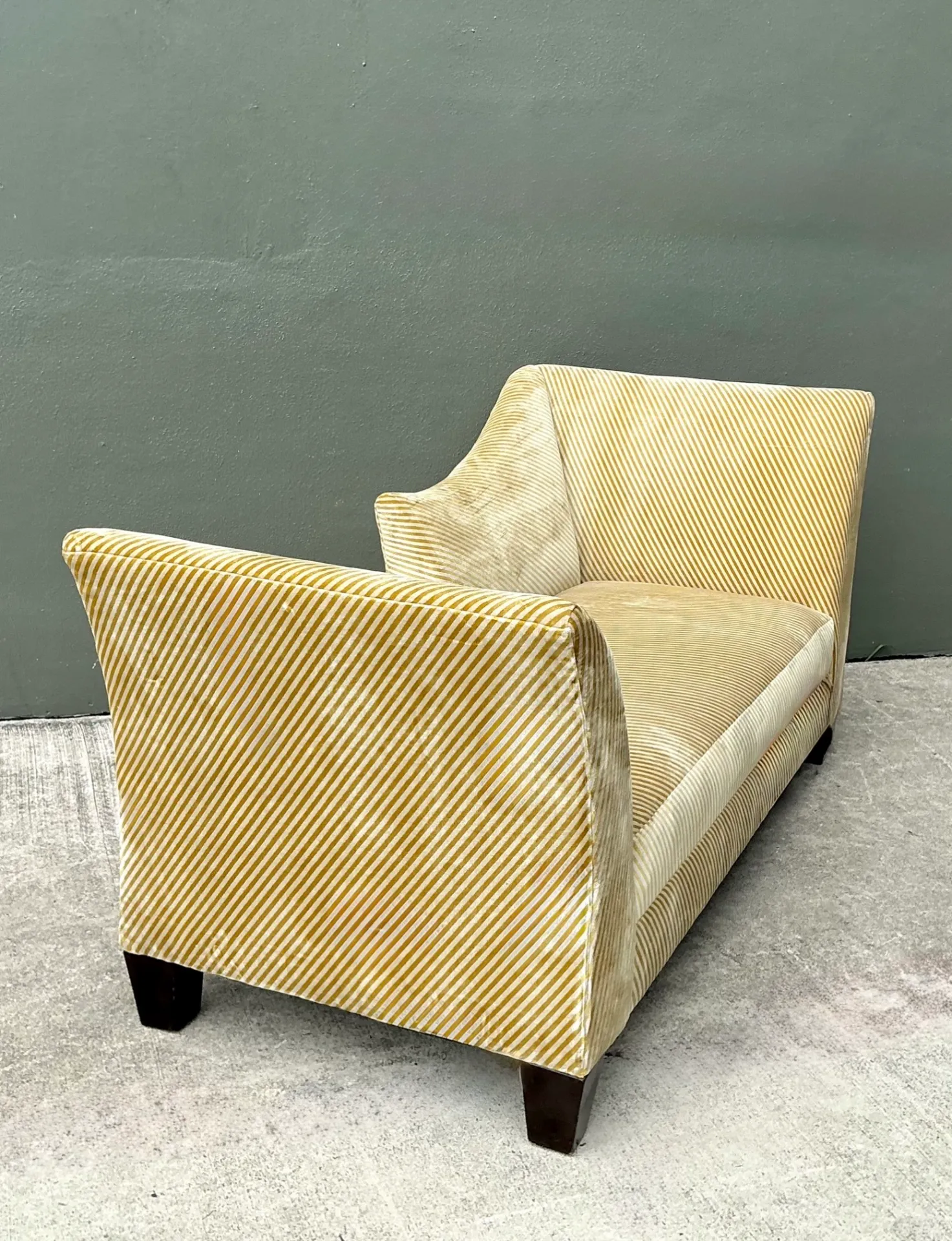 Vintage Striped Kelly Wearstler Velvet Chaise Lounge — additional photo 3