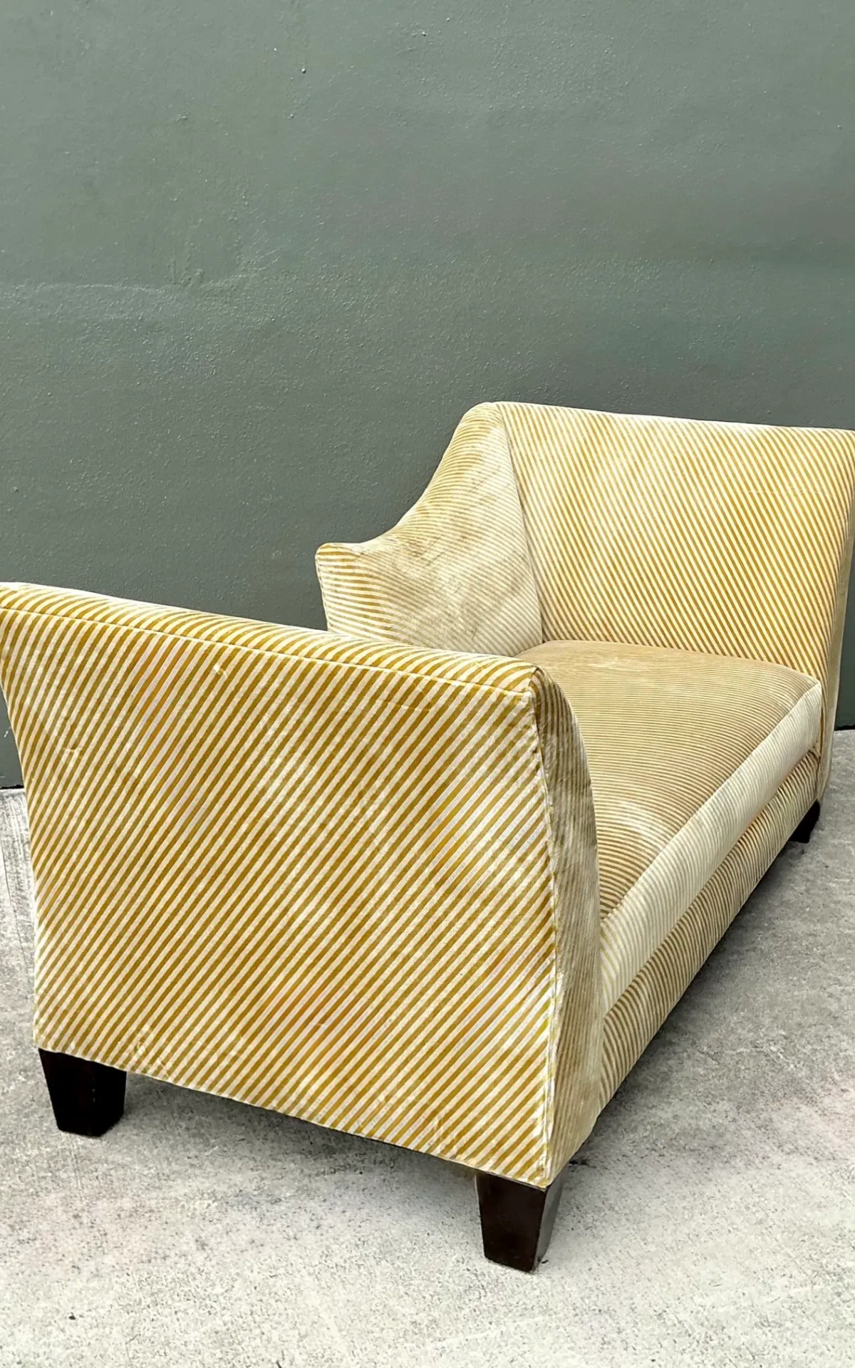 Vintage Striped Kelly Wearstler Velvet Chaise Lounge — additional photo 3