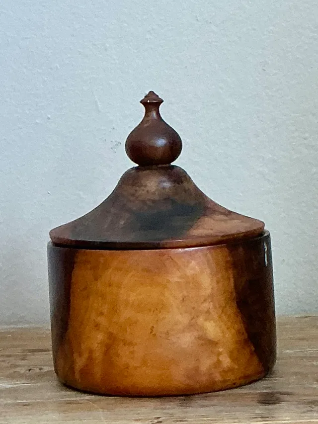 Vintage Turned Wood Lidded Container — additional photo 2