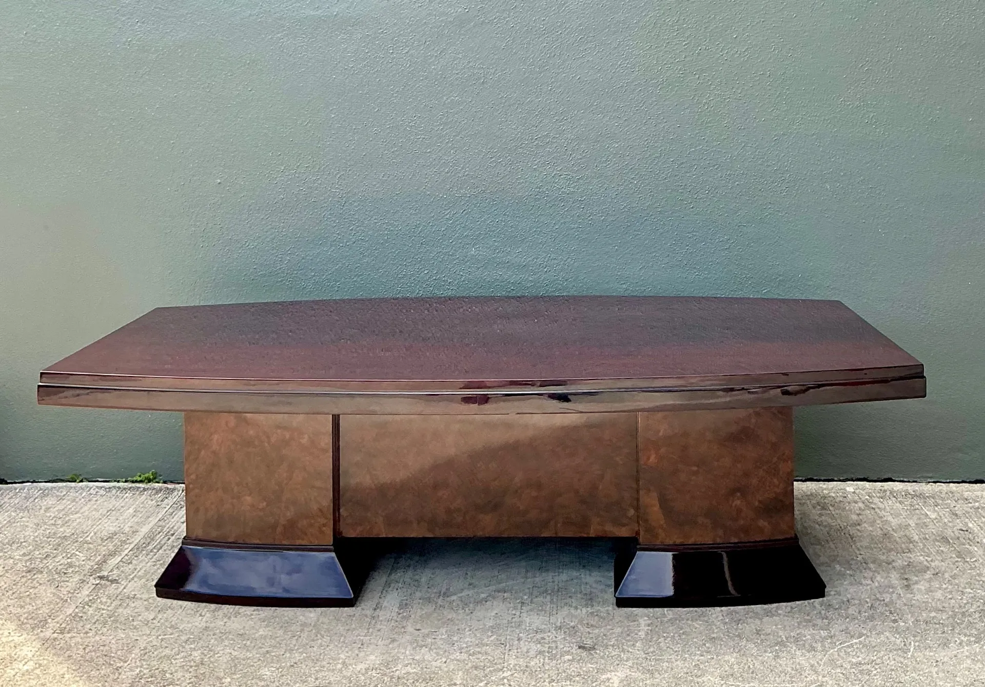 Vintage Custom Deco Two Tone Burl Coffee Table — additional photo 2