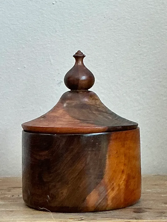 Vintage Turned Wood Lidded Container — additional photo 4