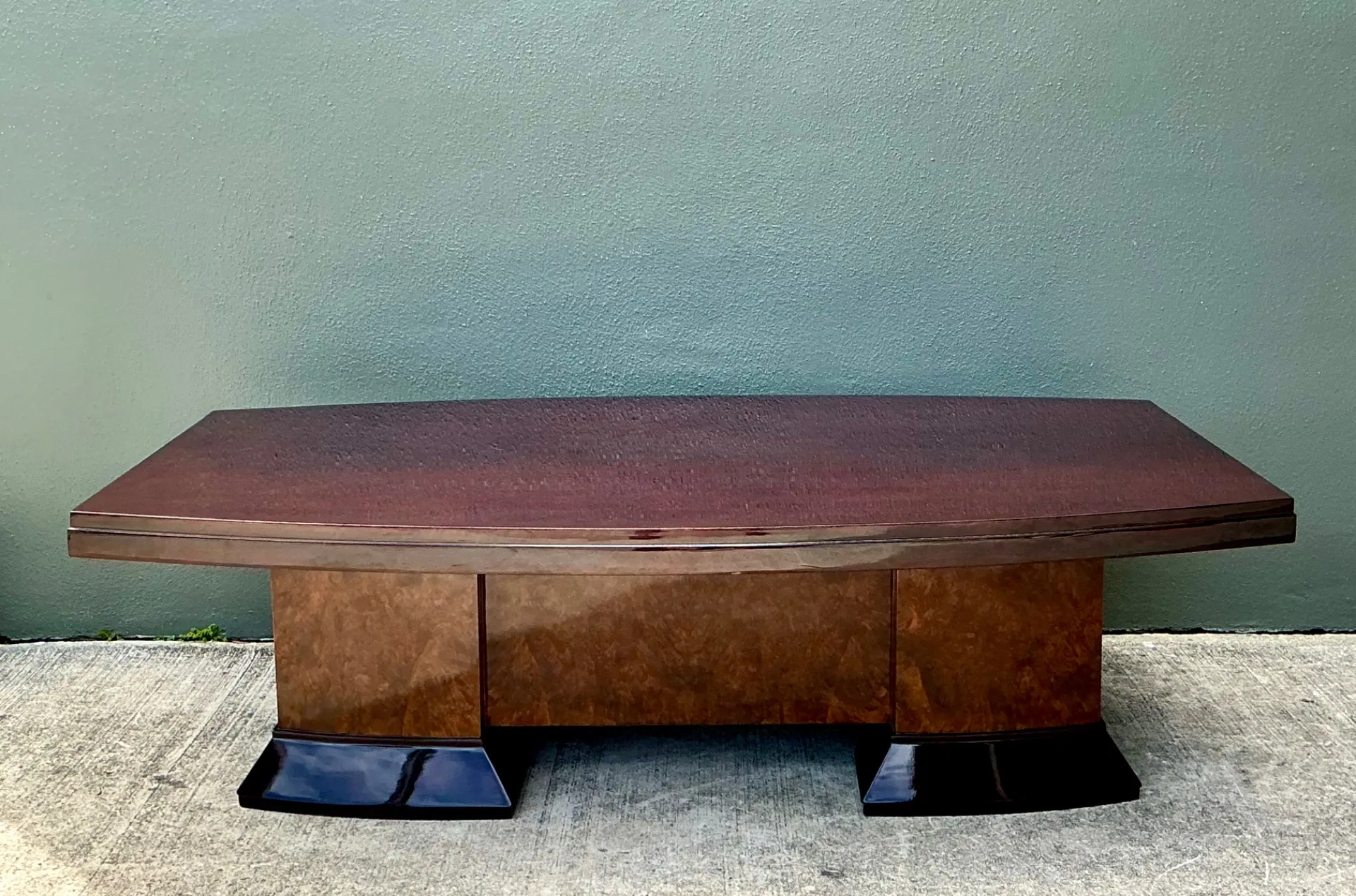 Vintage Custom Deco Two Tone Burl Coffee Table — additional photo 4