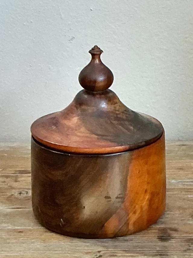 Vintage Turned Wood Lidded Container — additional photo 7