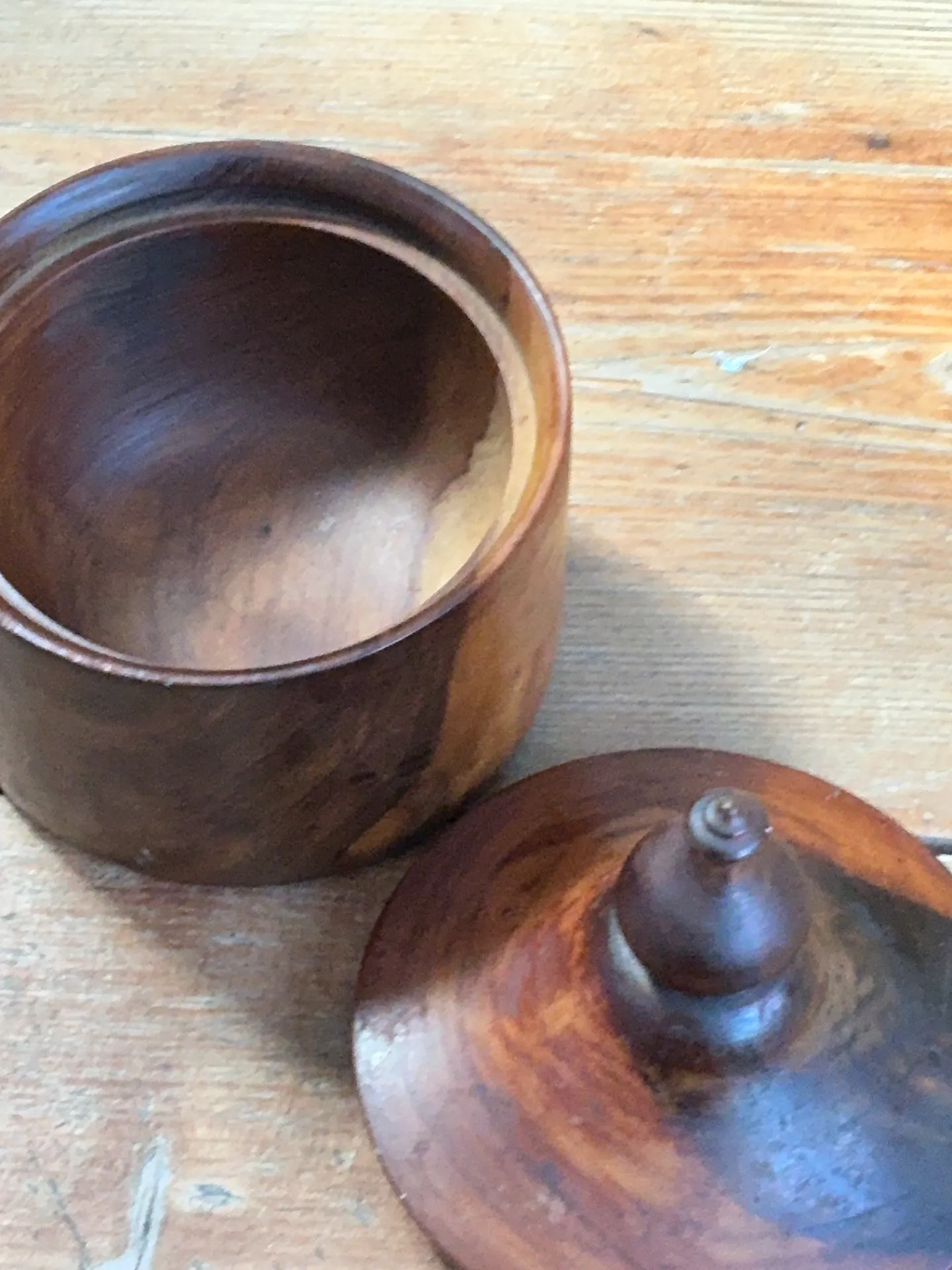 Vintage Turned Wood Lidded Container — additional photo 5
