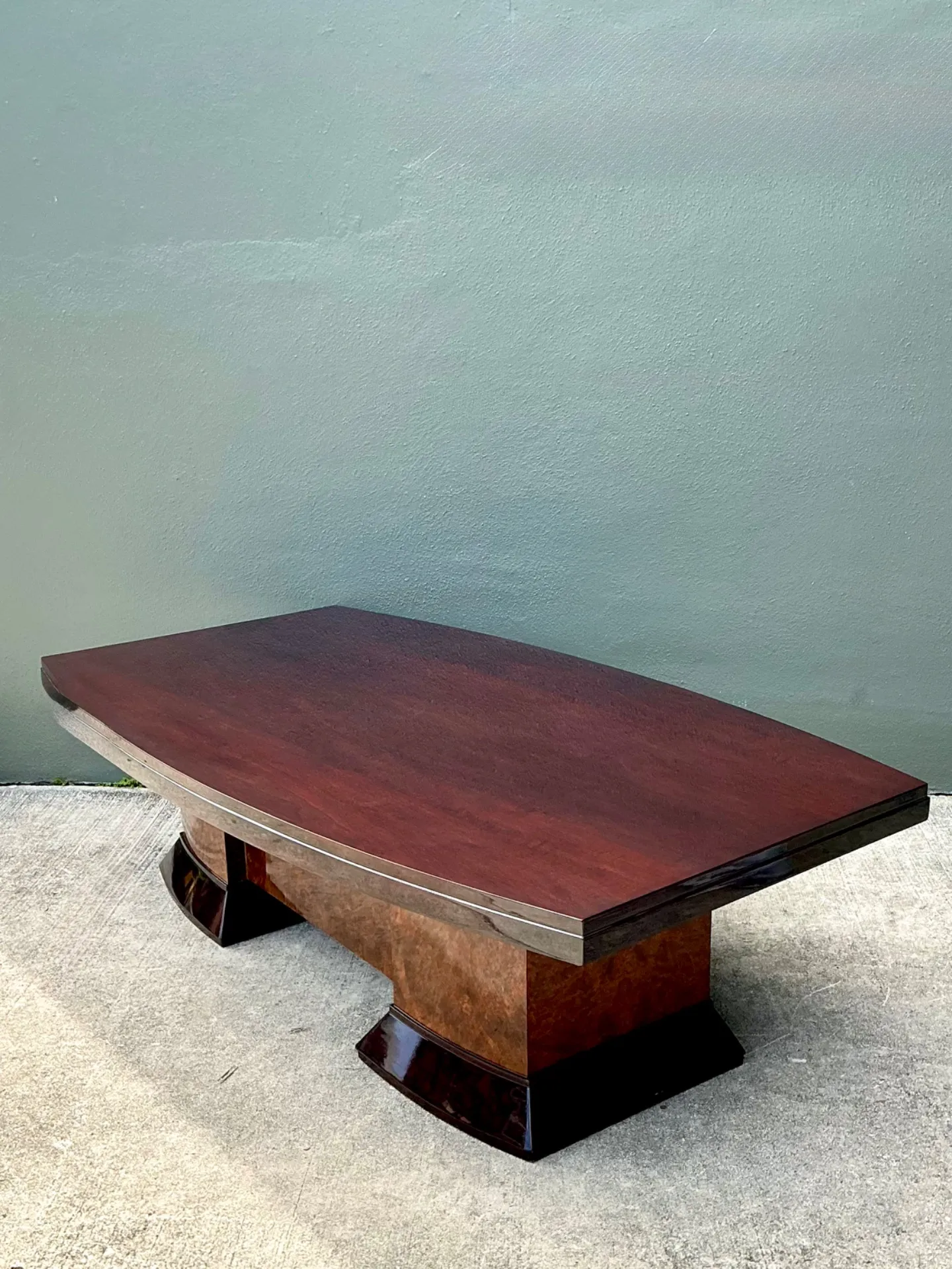 Vintage Custom Deco Two Tone Burl Coffee Table — additional photo 8