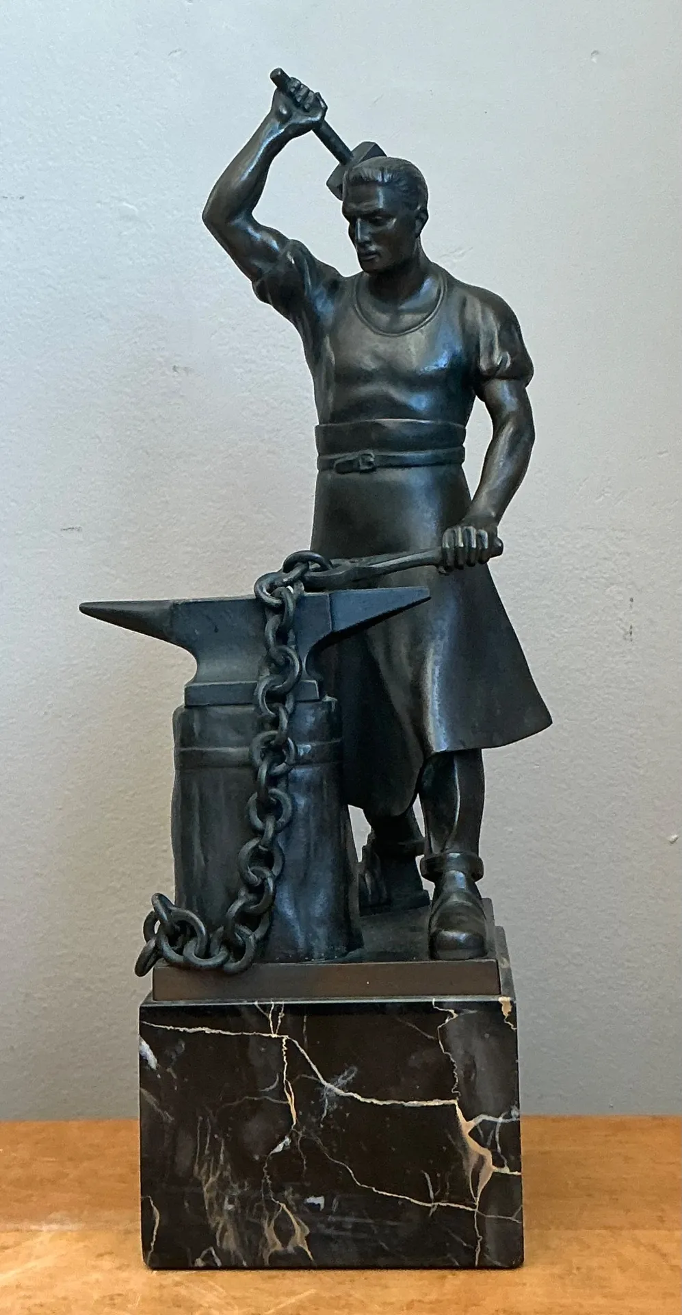 Vintage Bronze Blacksmith Sculpture — additional photo 2