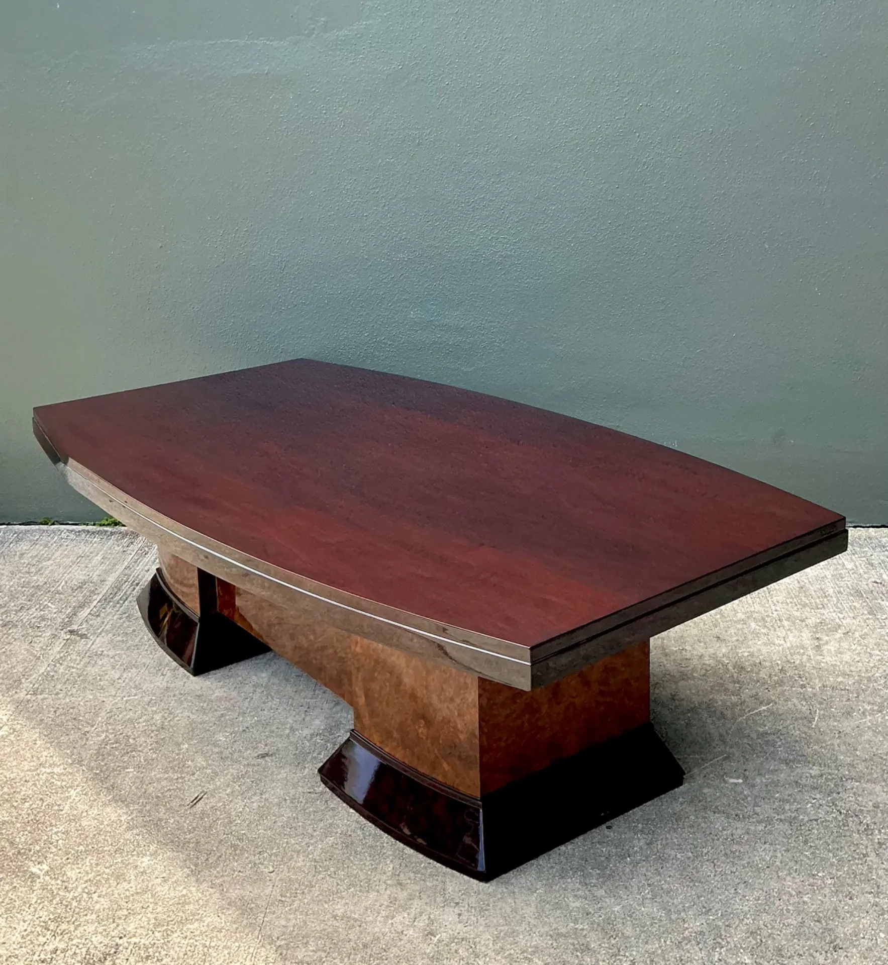 Vintage Custom Deco Two Tone Burl Coffee Table — additional photo 7